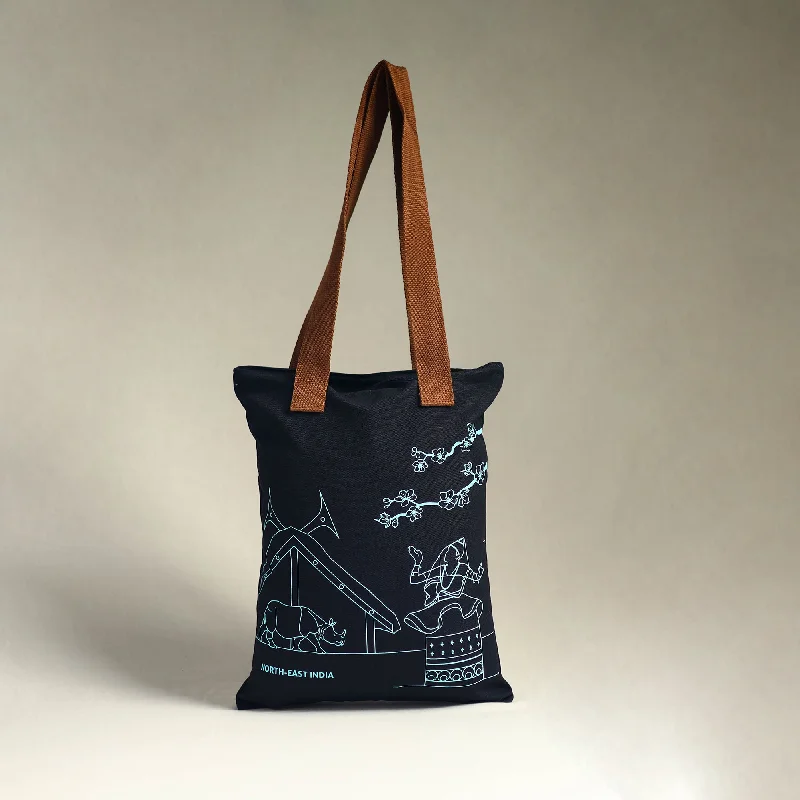 Luxury Bags On Sale Black - North-East India's Iconic Symbols Cotton Canvas Tote Bag Luxury Bags On Sale Black - North-East India's Iconic Symbols Cotton Canvas Tote Bag