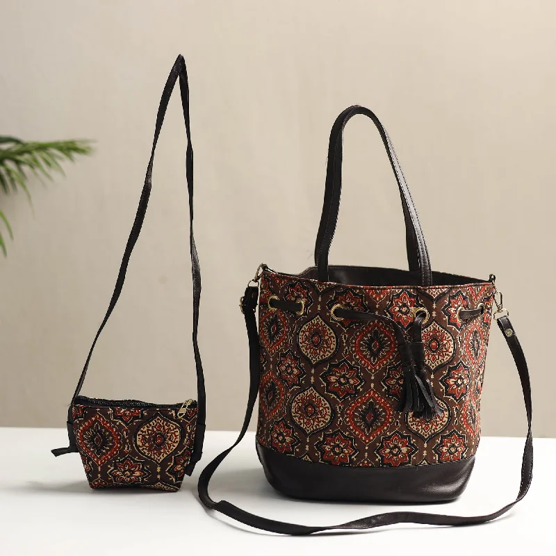 Affordable Handbags Handcrafted Block Printed Shoulder Bag (Set of 2) 02