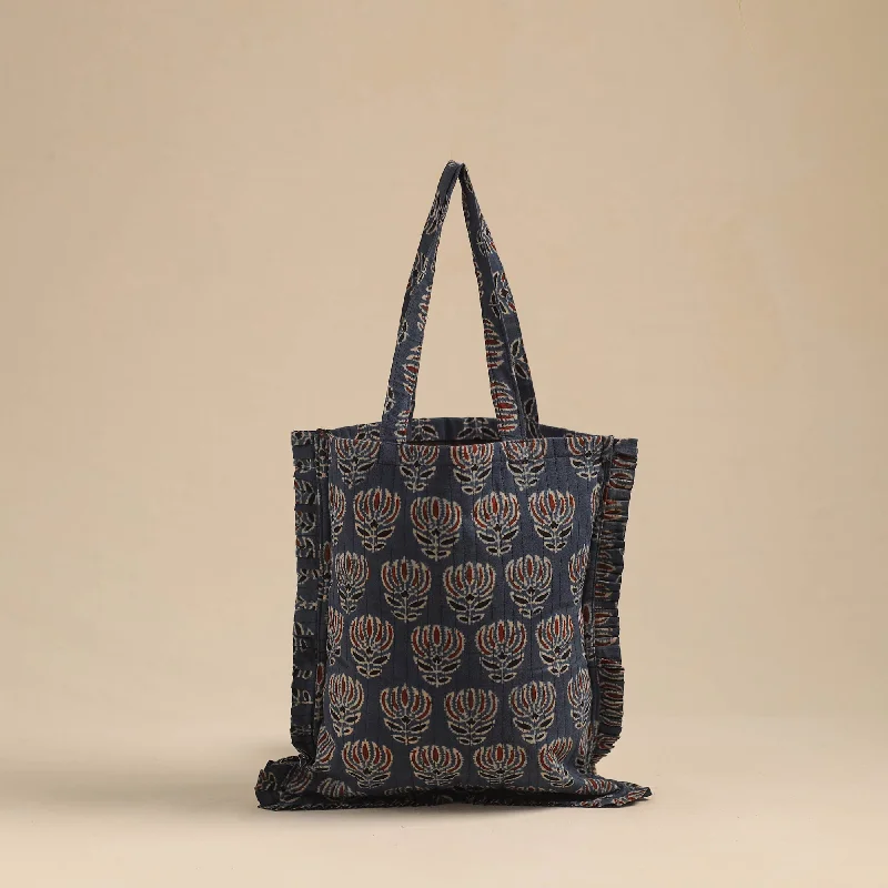 Durable And Fashionable Bags For Daily Use Handcrafted Cotton Frill Jhola Bag 11