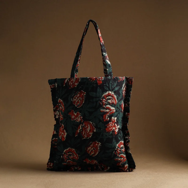 Seasonal Sale Bags Multicolor - Handcrafted Cotton Frill Jhola Bag 15