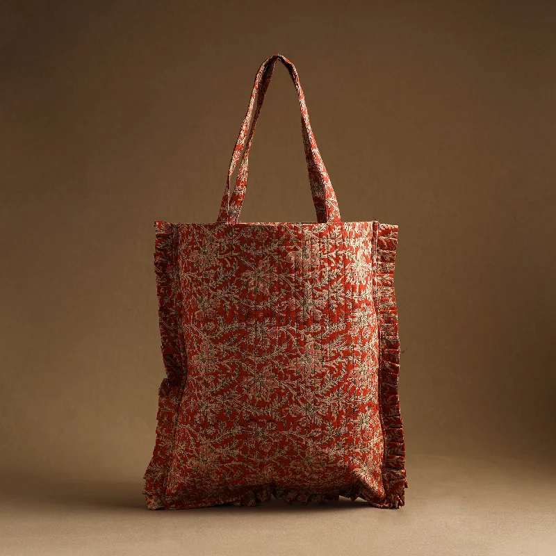 Stylish Bag For Women Red - Handcrafted Cotton Frill Jhola Bag 25