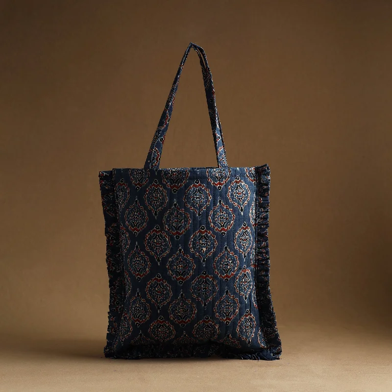 Urban Style Blue - Handcrafted Cotton Frill Jhola Bag 27