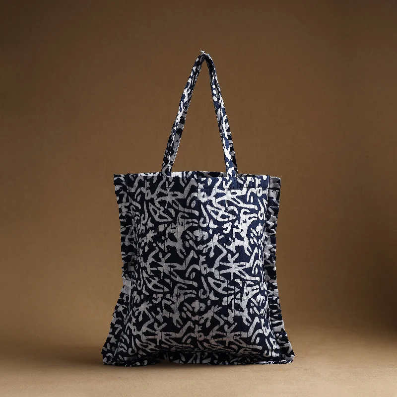 Limited-Time Offer On Trendy Bags Blue - Handcrafted Cotton Frill Jhola Bag 31
