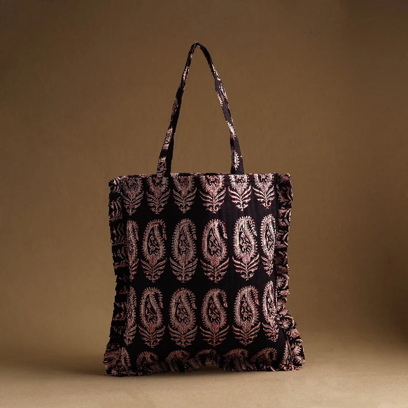 Stylish And Affordable Bags For Every Occasion Black - Handcrafted Cotton Frill Jhola Bag 47 Stylish And Affordable Bags For Every Occasion Black - Handcrafted Cotton Frill Jhola Bag 47