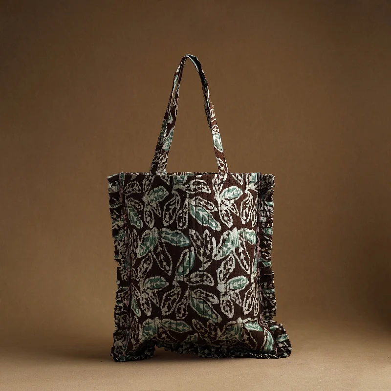 Bags With Discounts Brown - Handcrafted Cotton Frill Jhola Bag 48