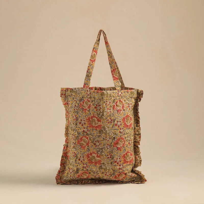 Customizable Bags For Personalized Style Handcrafted Cotton Frill Jhola Bag 09