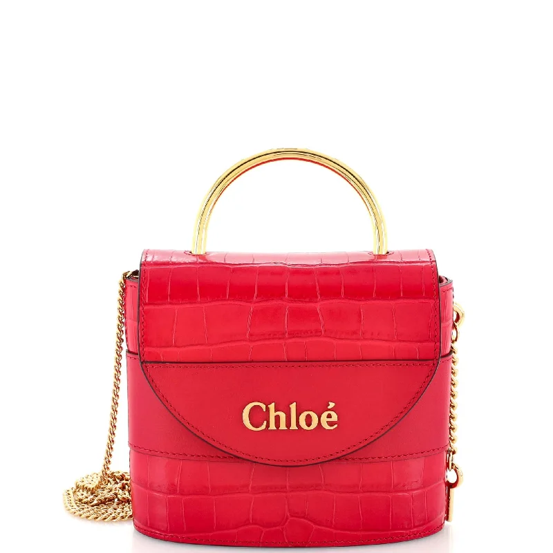 Bags With Limited-Time Deals Aby Lock Bag Crocodile Embossed Leather Small