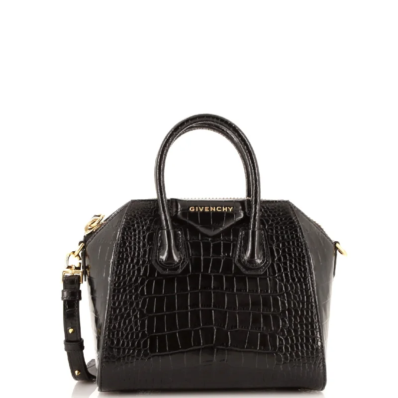 Luxury Bags For Working Professionals Antigona Bag Crocodile Embossed Leather Mini