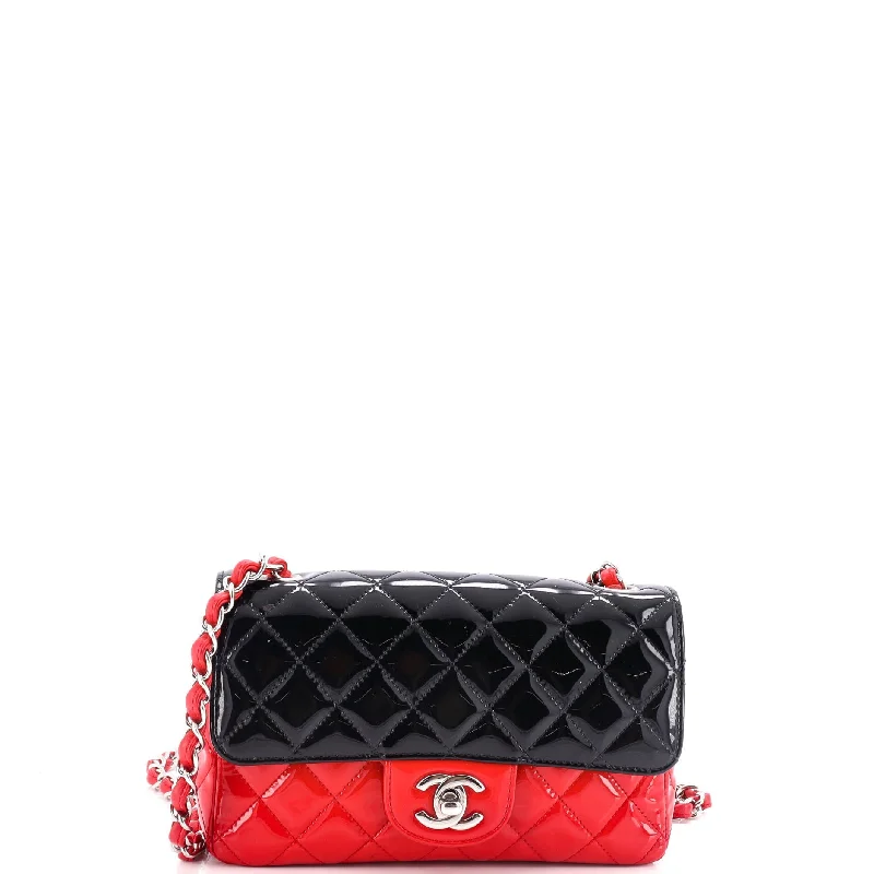 Flash Sale On Premium Bags Bicolor Classic Single Flap Bag Quilted Patent Mini