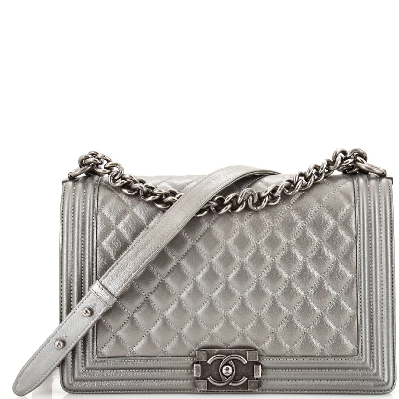 Luxury Seekers Boy Flap Bag Quilted Caviar New Medium