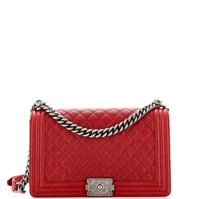 Designer Bags For Luxury Collectors Boy Flap Bag Quilted Caviar New Medium
