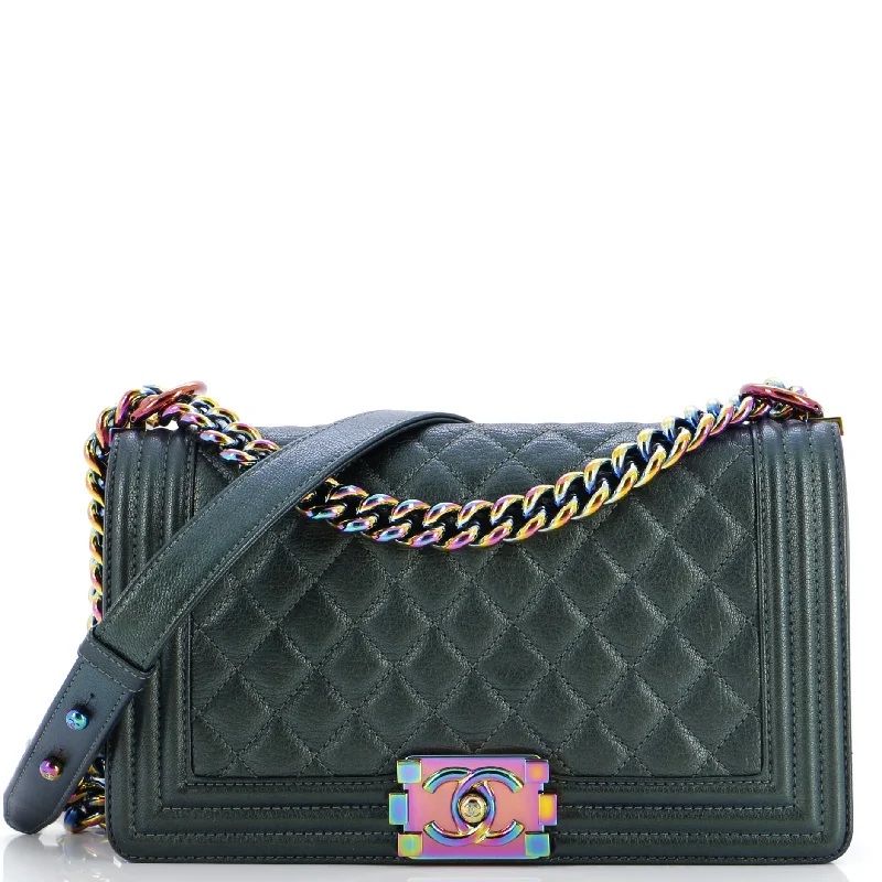 Spacious Bags With Holiday Promotions Boy Flap Bag Quilted Iridescent Goatskin Old Medium