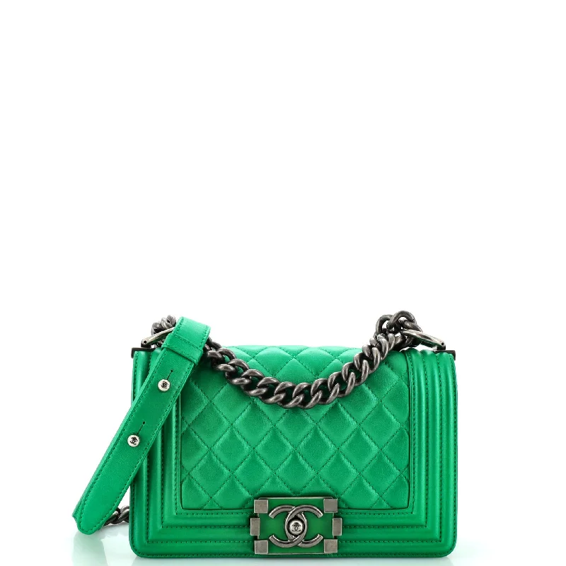 High-Quality Bags Boy Flap Bag Quilted Lambskin Small