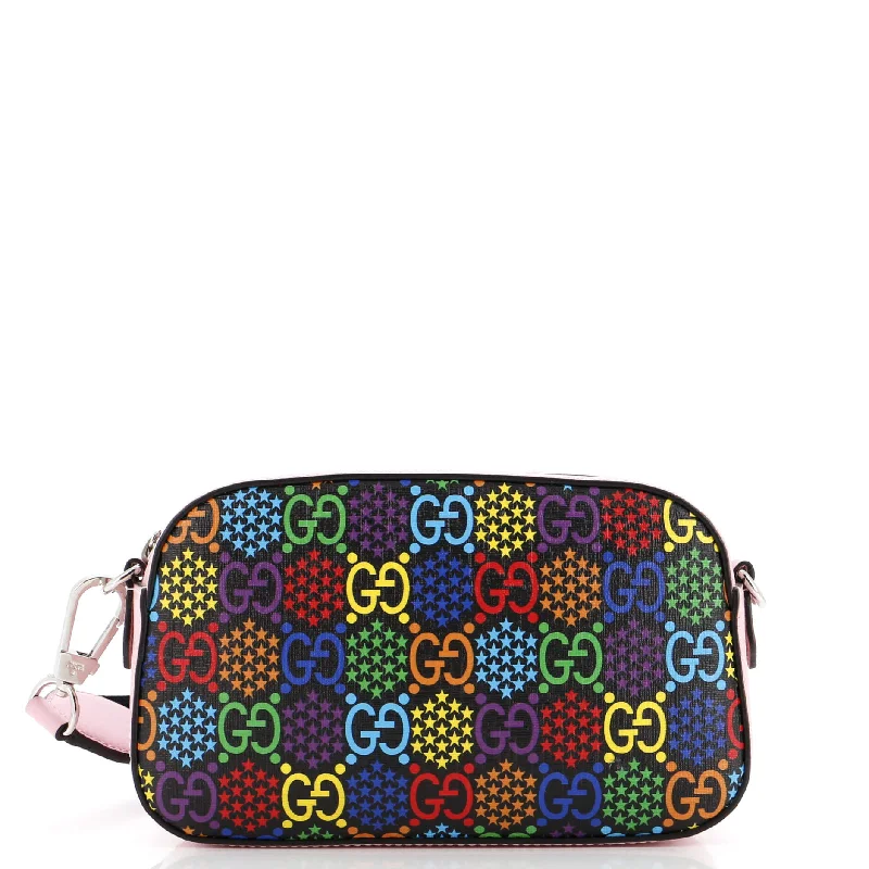 Bags With Limited-Time Deals Camera Crossbody Bag Psychedelic Print GG Coated Canvas Small