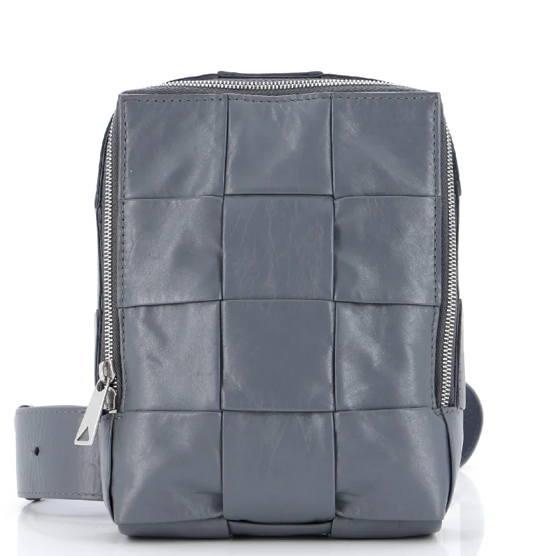 Minimalist Bags For Clean And Modern Aesthetics Cassette Sling Crossbody Bag Maxi Intrecciato Leather