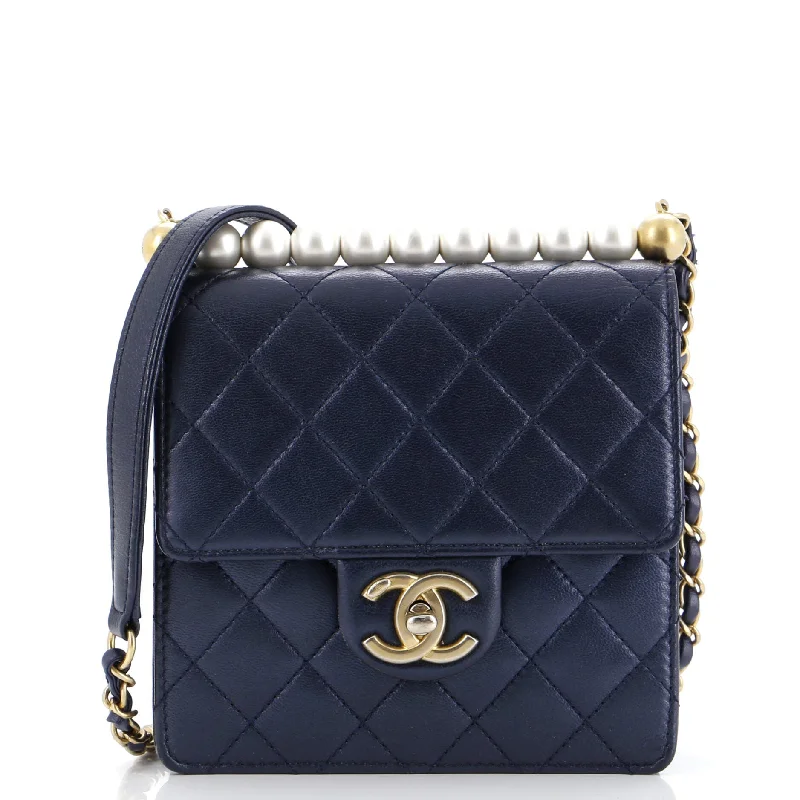 Stylish Yet Affordable Bags Chic Pearls Flap Bag Quilted Goatskin Mini