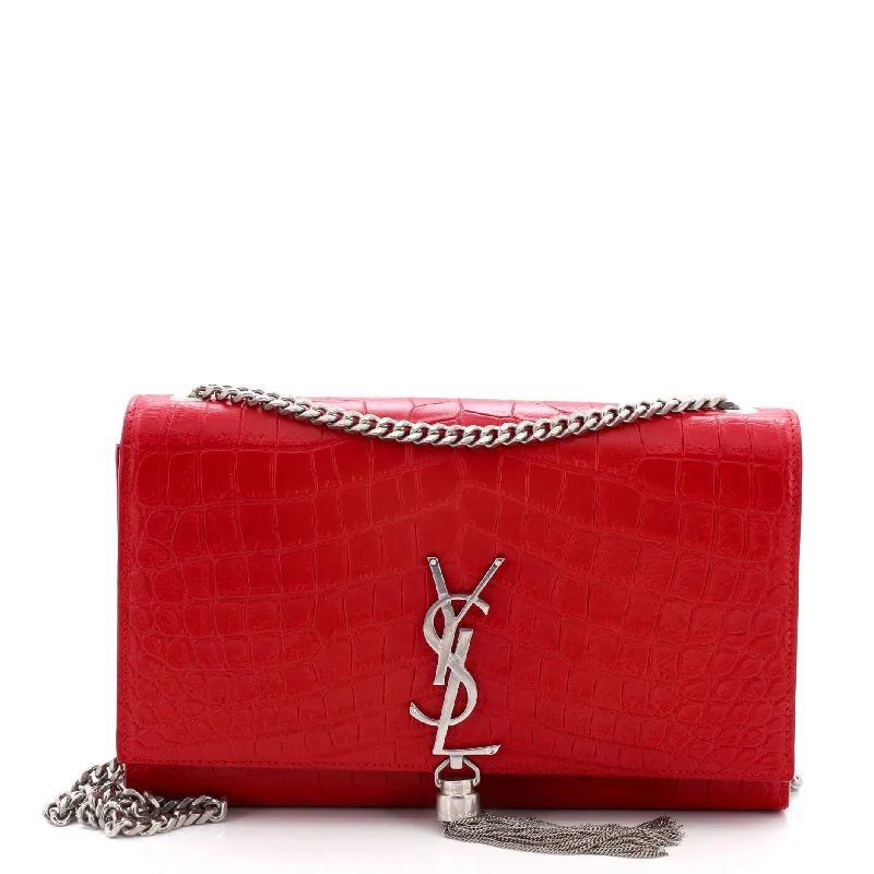Urban Bags For City Life And Streetwear Fashion Classic Monogram Tassel Crossbody Bag Crocodile Embossed Leather Medium