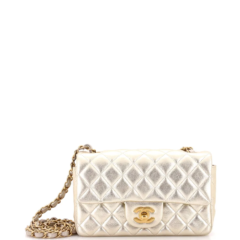 Minimalist Bags For Clean And Modern Aesthetics Classic Single Flap Bag Quilted Iridescent Calfskin Mini