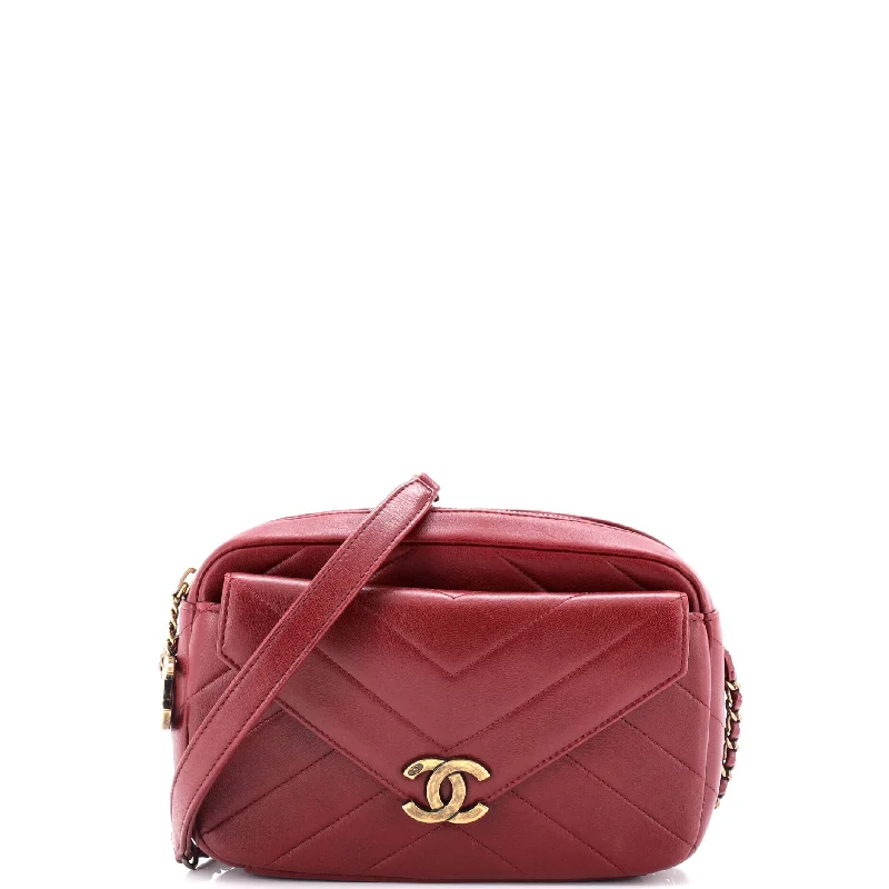 Bag For Modern Fashion Coco Envelope Camera Case Bag Chevron Lambskin Small