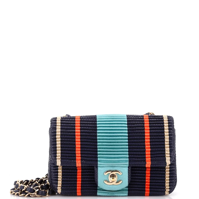 Customizable Bags For Personalized Style Coco Pleats Classic Single Flap Bag Printed Perforated Calfskin Mini Customizable Bags For Personalized Style Coco Pleats Classic Single Flap Bag Printed Perforated Calfskin Mini