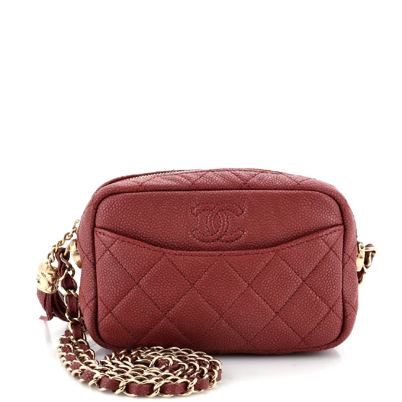 High-Quality Bags On Flash Sale Coco Tassel Camera Case Quilted Caviar Mini