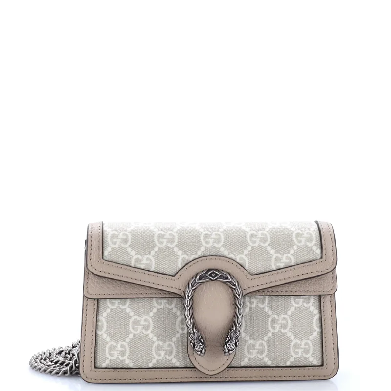 Rustic Bags For Outdoor And Nature-Inspired Looks Dionysus Bag GG Coated Canvas with Leather Super Mini