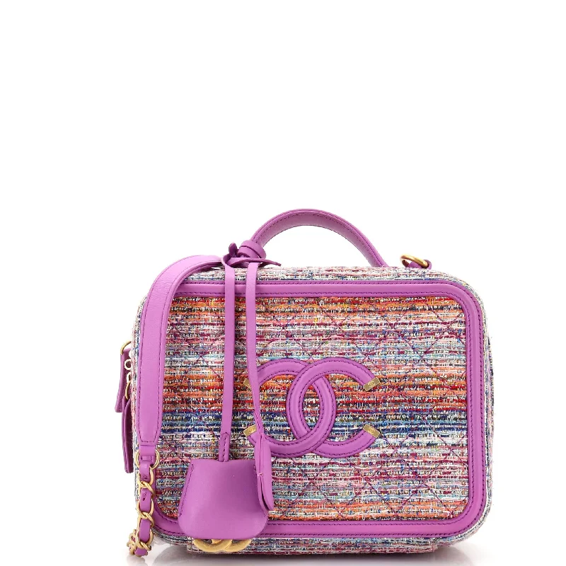 Luxurious But Budget-Friendly Bags Filigree Vanity Case Quilted Tweed Medium