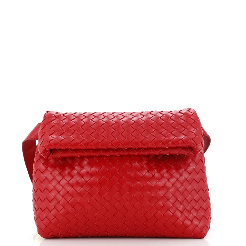 Minimalist Bags For Clean And Modern Aesthetics Fold Crossbody Bag Intrecciato Nappa Small