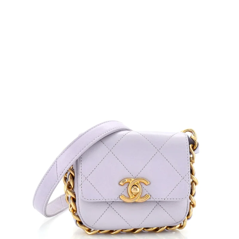 Black Friday Deals On Stylish Handbags Framing Chain Flap Bag Quilted Calfskin Mini