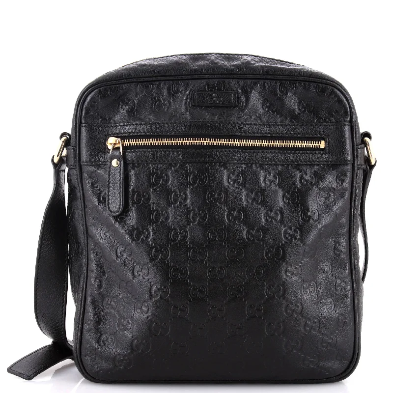 Luxurious Bags With Limited-Time Offers Front Zip Messenger Guccissima Leather Medium