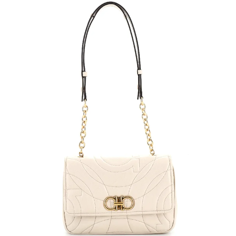 Party Bags For New Year's Eve And Special Occasions Gancini Turnlock Flap Bag Gancini Quilted Leather Small