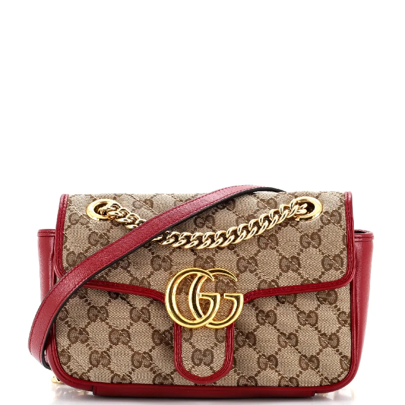 Bag Deals GG Marmont Flap Bag Diagonal Quilted GG Canvas Mini