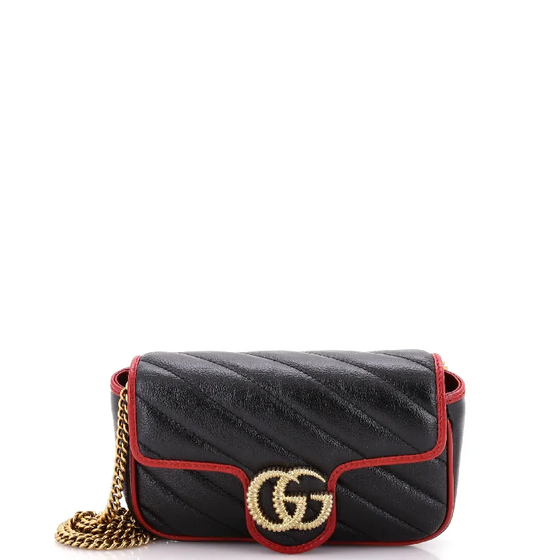 Bags For Outdoor Adventures GG Marmont Flap Bag Diagonal Quilted Leather Super Mini