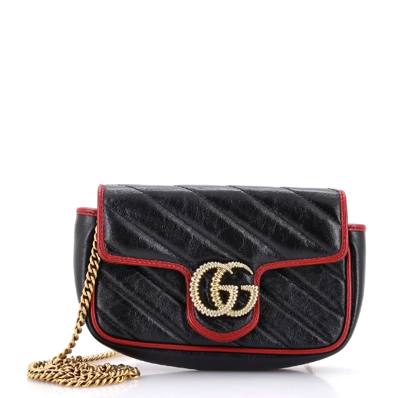 Discounted Designer Bags For Clearance Sale GG Marmont Flap Bag Diagonal Quilted Leather Super Mini