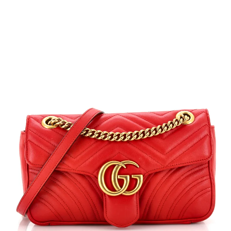 Bold Fashionistas GG Marmont Flap Bag Matelasse Leather Small