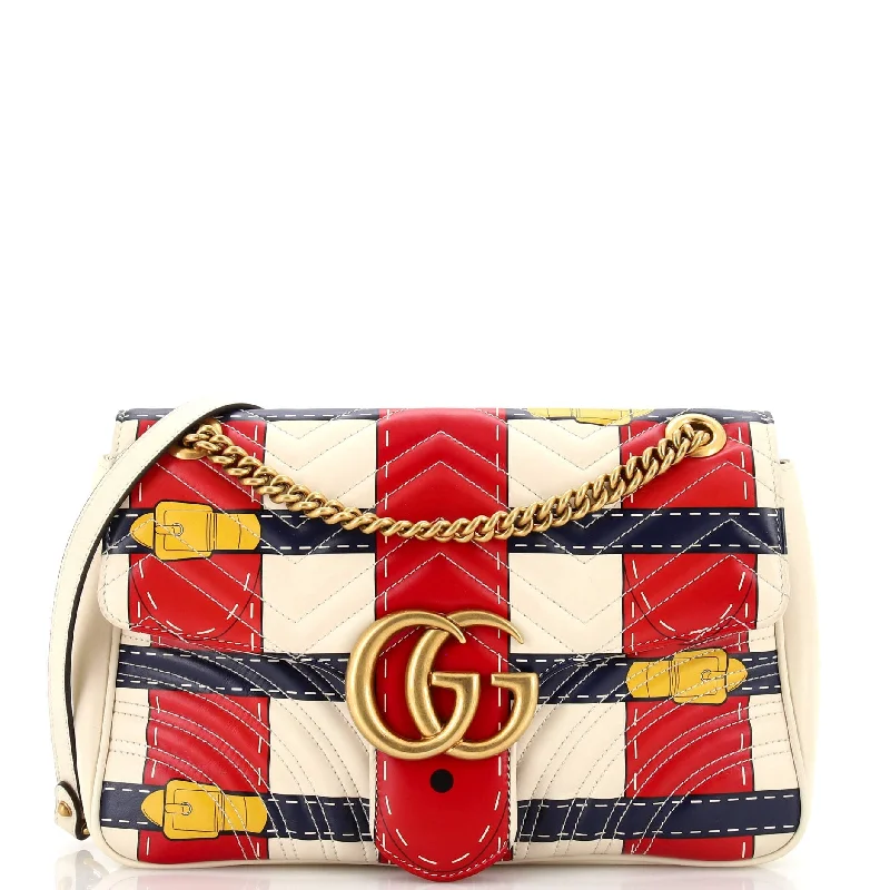 High-Quality Bags On Flash Sale GG Marmont Flap Bag Trompe L'Oeil Matelasse Leather Medium