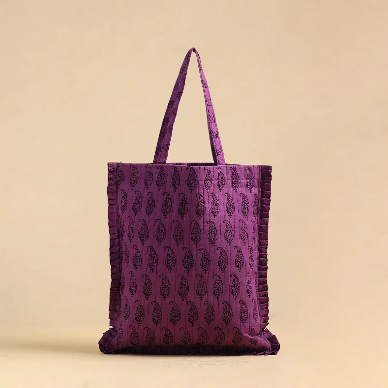 Holiday Gift Bags For Christmas Handcrafted Cotton Frill Jhola Bag 03