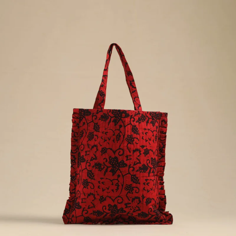 Bags With Discounts Handcrafted Cotton Frill Jhola Bag 08