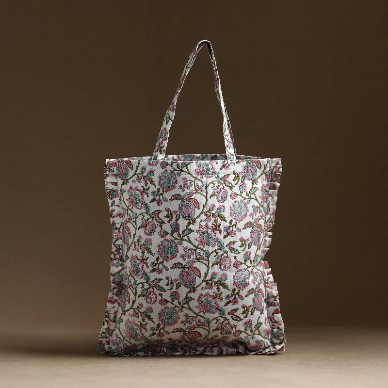 Luxurious But Budget-Friendly Bags Handcrafted Cotton Frill Jhola Bag 10