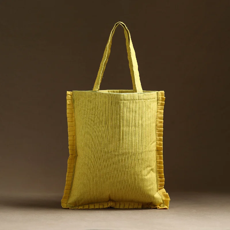 Seasonal Clearance Bags For Summer Handcrafted Cotton Frill Jhola Bag 12
