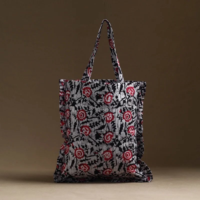 Designer Bags For Luxury Collectors Handcrafted Cotton Frill Jhola Bag 16