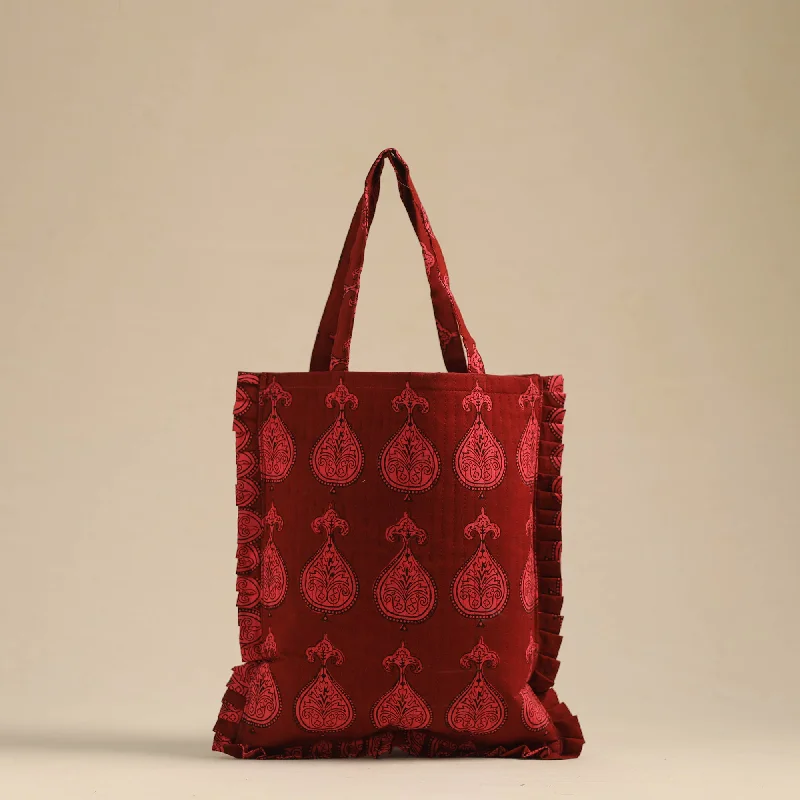 Luxury Seekers Handcrafted Cotton Frill Jhola Bag 17
