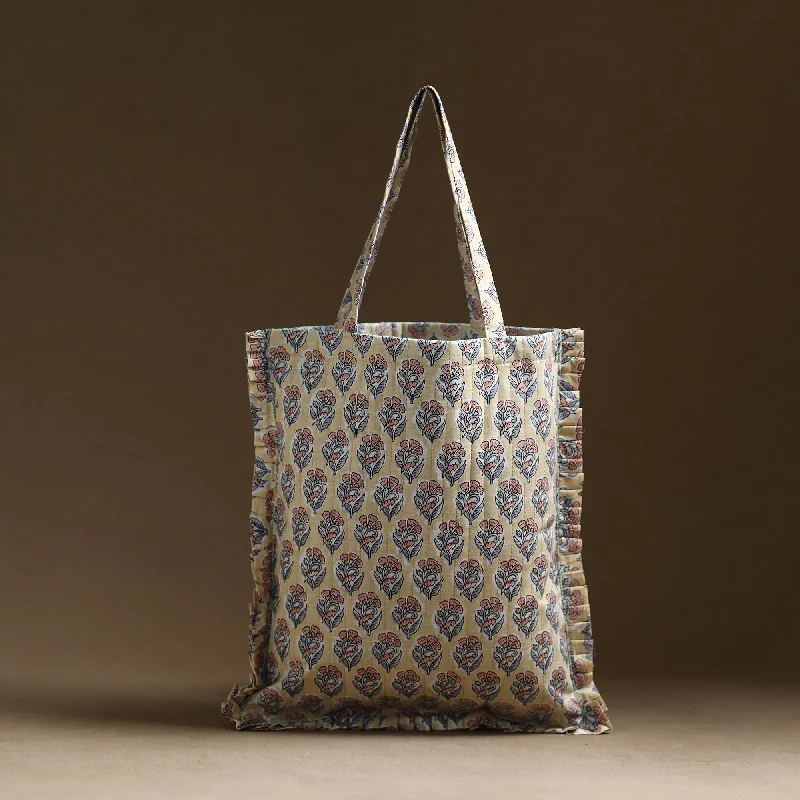 Inspired Bags For Modern Sophistication Handcrafted Cotton Frill Jhola Bag 24