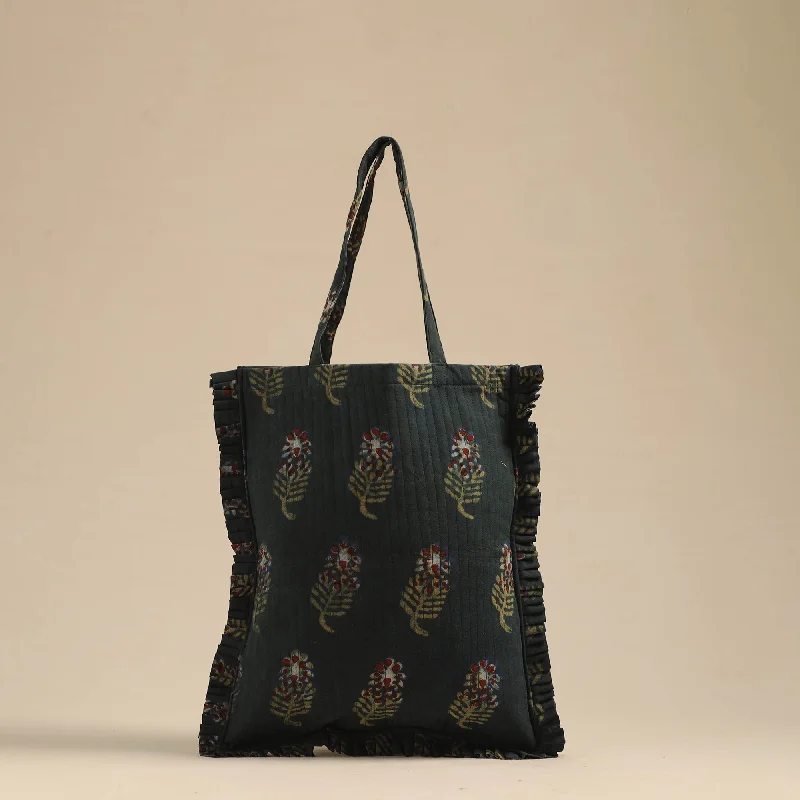 Affordable Bags For Budget Shoppers Handcrafted Cotton Frill Jhola Bag 28