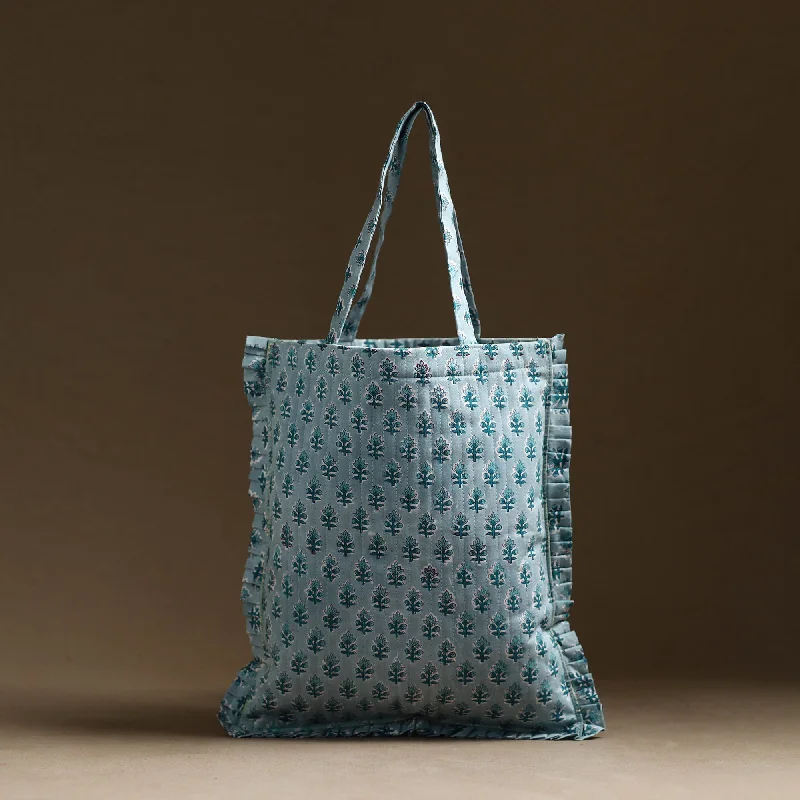 Festive Holiday Gift Bags Handcrafted Cotton Frill Jhola Bag 36