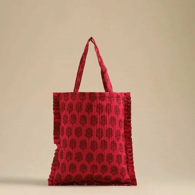 Tote Bag For Office Use Handcrafted Cotton Frill Jhola Bag 50