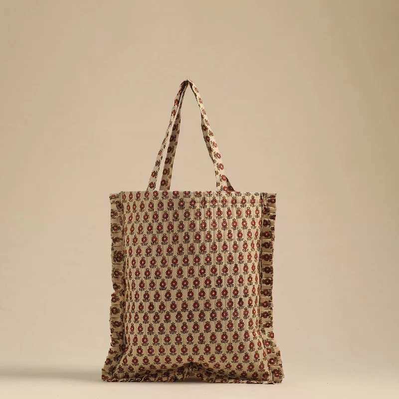 Black Friday Deals On Stylish Handbags Handcrafted Cotton Frill Jhola Bag 54