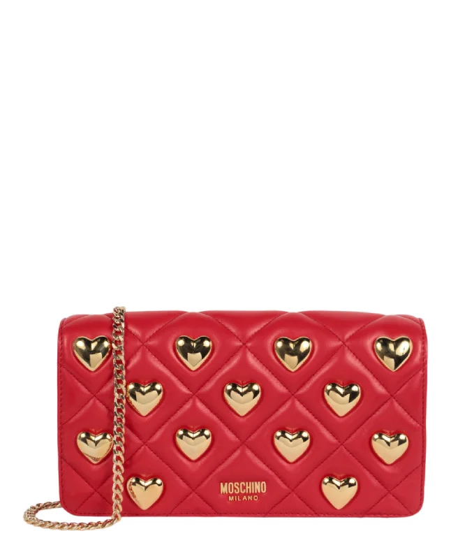 Trendy Festival Bags With Limited-Time Offers Heart Studs Quilted Shoulder Bag