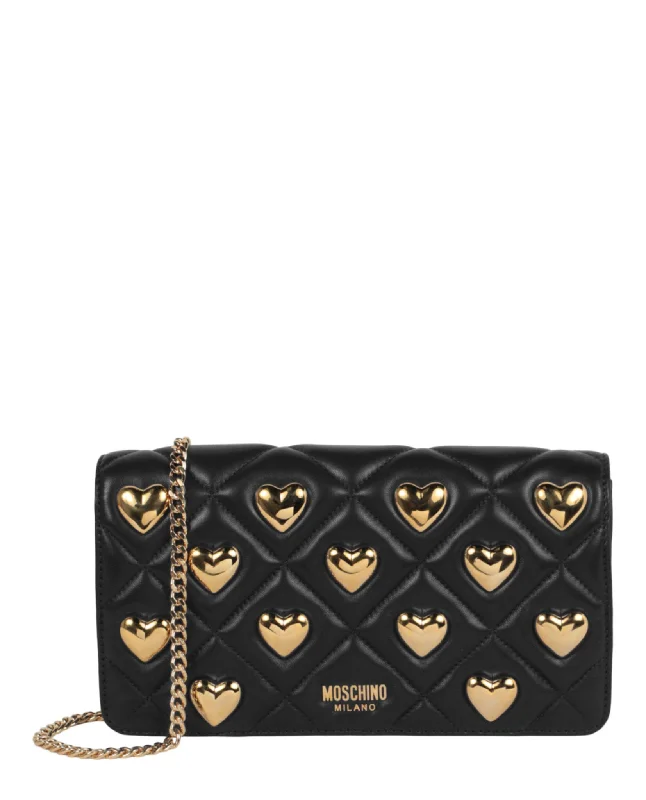 Bag For Luxury Lovers Heart Studs Quilted Shoulder Bag