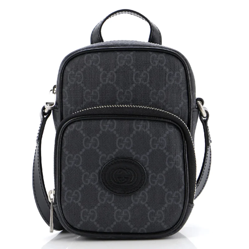 Luxury Bags Interlocking G Patch Top Handle Crossbody Bag GG Coated Canvas Mini
